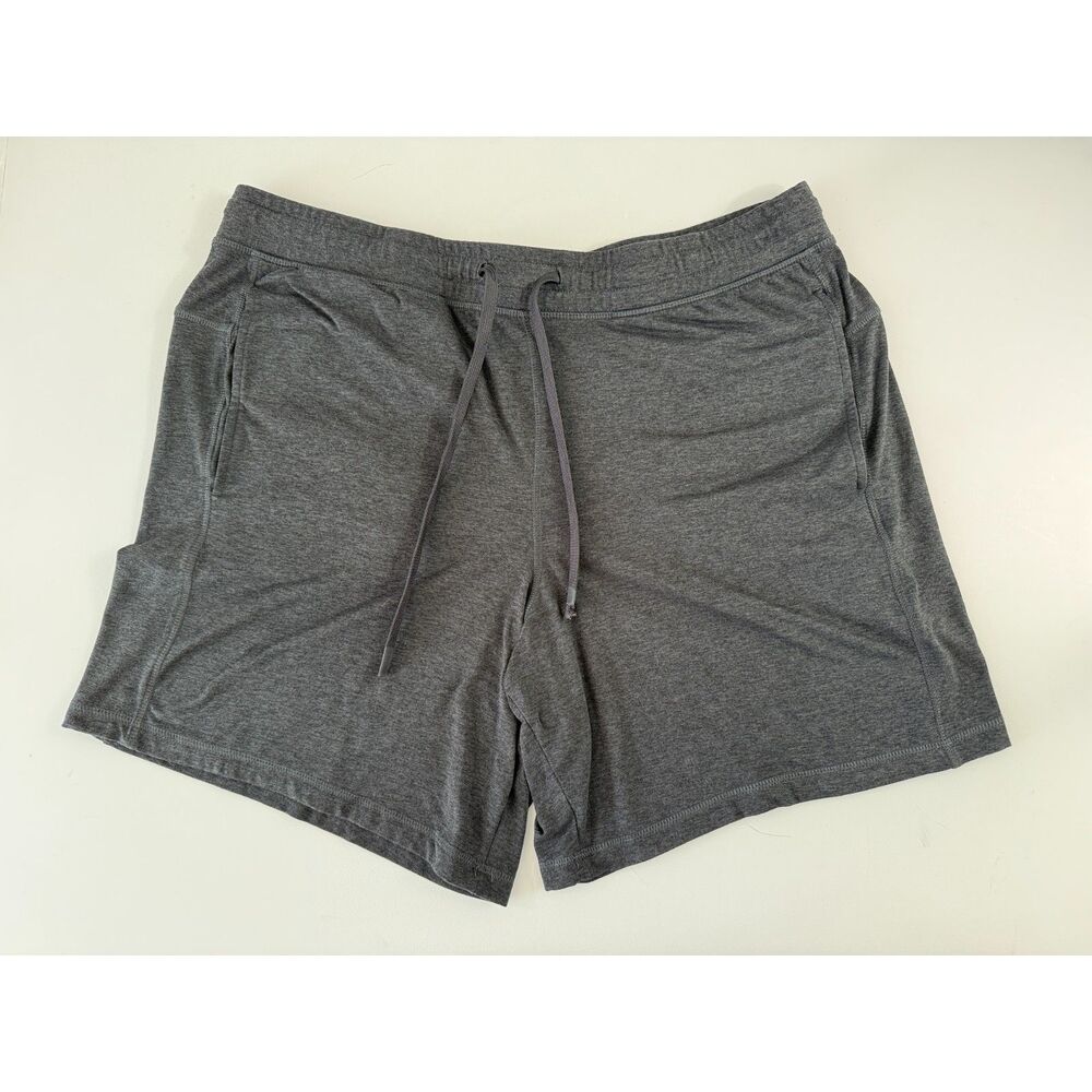 Athletic Works Men's Soft ButterCore Black Heather Shorts - Size XL